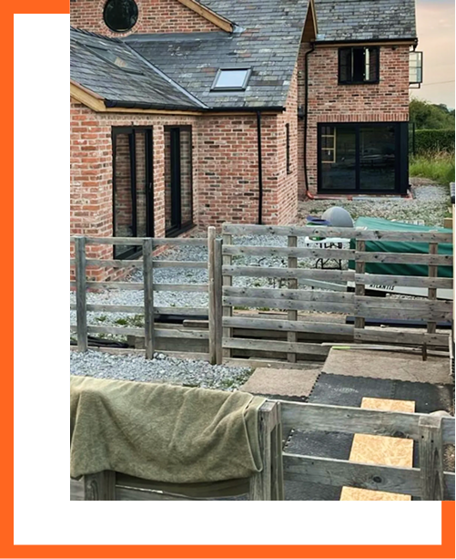Work-in-progress picture of a period cottage being restored