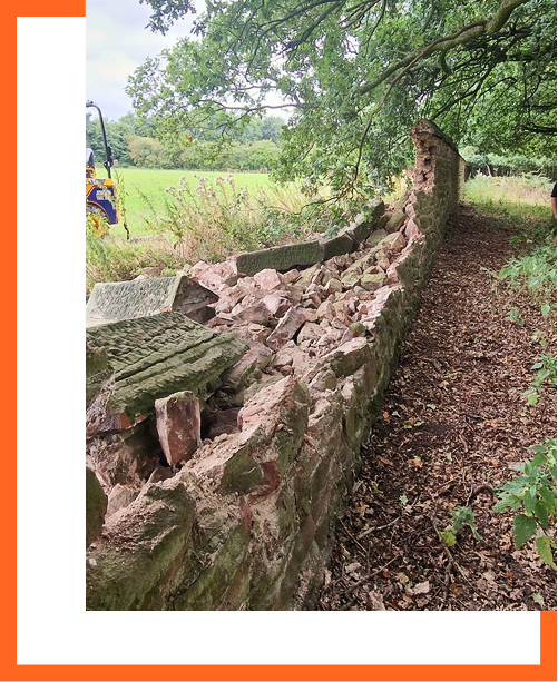 Weathered boundary wall
