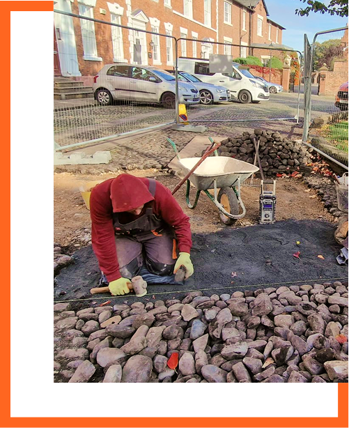 Abbey Square cobble relaying