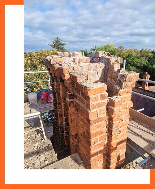 Chimney under construction