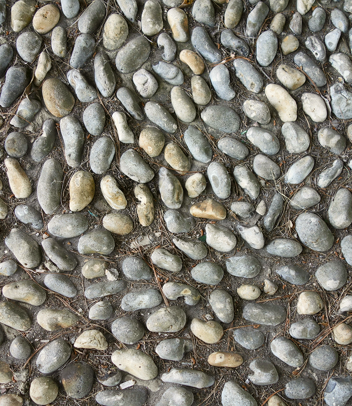 Close-up of cobblestone texture